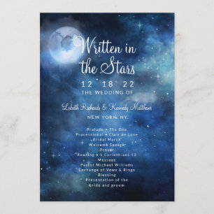 Lunar Sky Full Moon Celestial Wedding Ceremony Programme