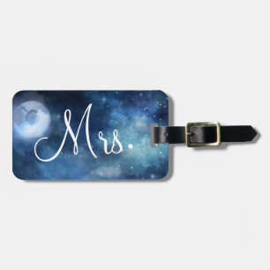 Lunar Sky Full Moon Custom Honeymoon Travel Mrs. Luggage Tag