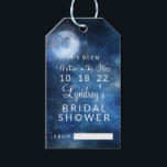 Lunar Sky Full Moon Stars Bridal Display Shower Gift Tags<br><div class="desc">Lunar Sky Full Moon Celestial Galaxy Watercolor Design, with Night Shining Stars, and Glowing Moon Design on a luxurious Navy Blue, Pale Blue, and hints of purple watercolor texture. With Modern Typography Script Fonts. A trendy Magical design - Personalised Wedding Bridal Shower Display Gift Tags! ~ Check my shop to...</div>