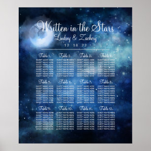 Lunar Sky Full Moon Wedding Table Seating Chart