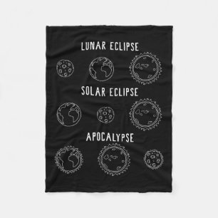 Lunar Solar Eclipse Apocalypse Astronomy Nerd Scie Fleece Blanket
