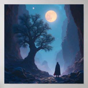 Lunar Solitude The Wanderer's Vigil. Poster