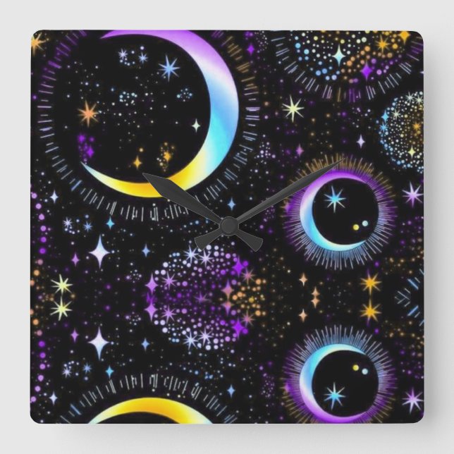 Lunar  square wall clock (Front)