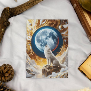 Lunar Symphony: A Wolfs Serenade Postcard