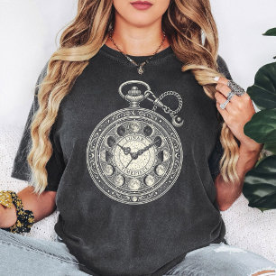 Lunar Timepiece Pocket Watch Moon Phases Art T-Shirt