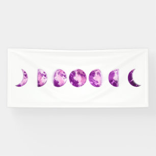 *~* Lunar Wax Wan Full Purple Violet  Moon Phases  Banner