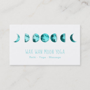 *~* Lunar Wax Wan Full TURQUOISE  BLUE Moon Phases Business Card