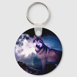 Lunar wolf key ring