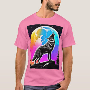 Lunar Wolf Serenade Design T-Shirt