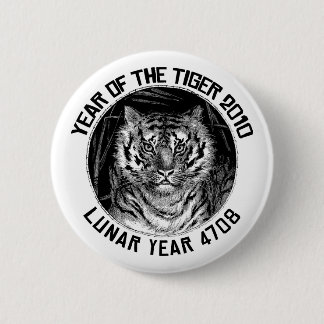 Lunar Year 4708 Year of The Tiger 2010 6 Cm Round Badge