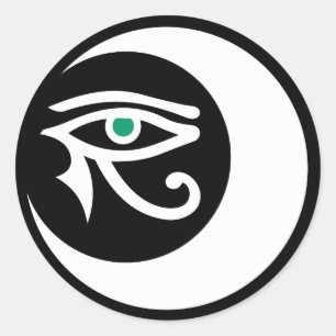 LunaSees Logo Sticker (white / jade eye)