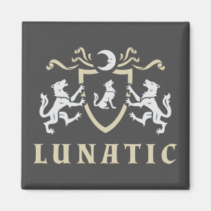 Lunatic Howling Wolf Magnet