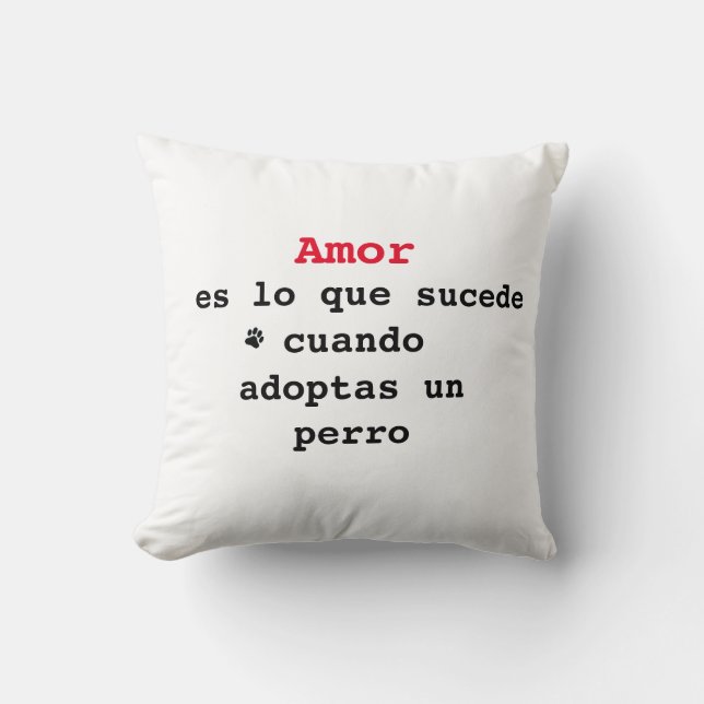 Lunch adopt un perro cushion (Front)