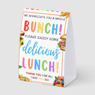 Lunch Appreciation Sign, Lunch Teacher Thank You