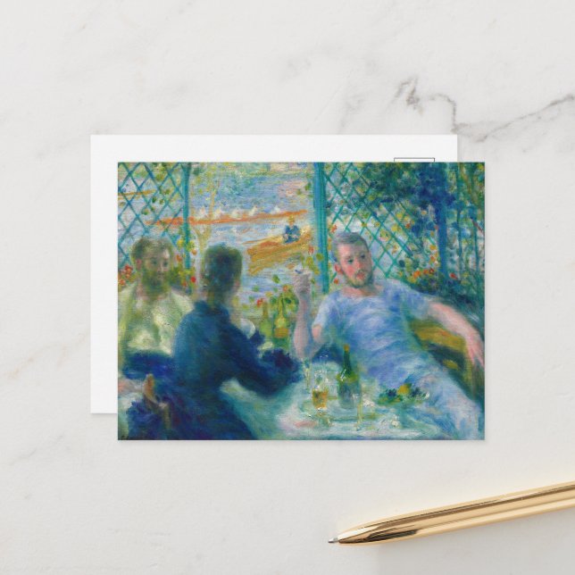 Lunch at the Restaurant Fournaise by Renoir Holiday Postcard (Front/Back In Situ)