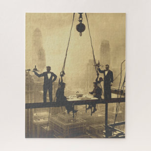 Lunch Atop A Sky Scraper Part Deux NYC Ironworkers Jigsaw Puzzle