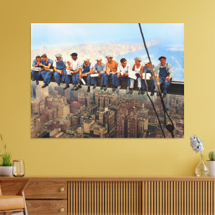 Lunch Atop A Skyscraper 1932 NYC Remastered Color Canvas Print