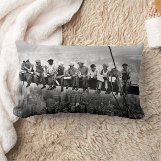 Lunch Atop A Skyscraper C1932 Ironworkers NYC Lumbar Cushion