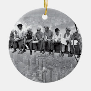 Lunch Atop A Skyscraper Ceramic Tree Decoration