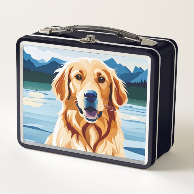 Lunch Box Blue golden retriever (Front)