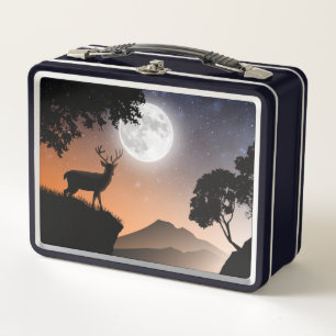 Lunch Box Deer under the orange moon