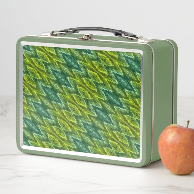 Lunch Box - Snakeskin Pattern in Greens (In Situ)