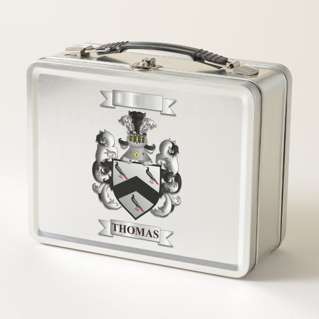 Lunch Box Thomas Family Surname And  Shield (Front)
