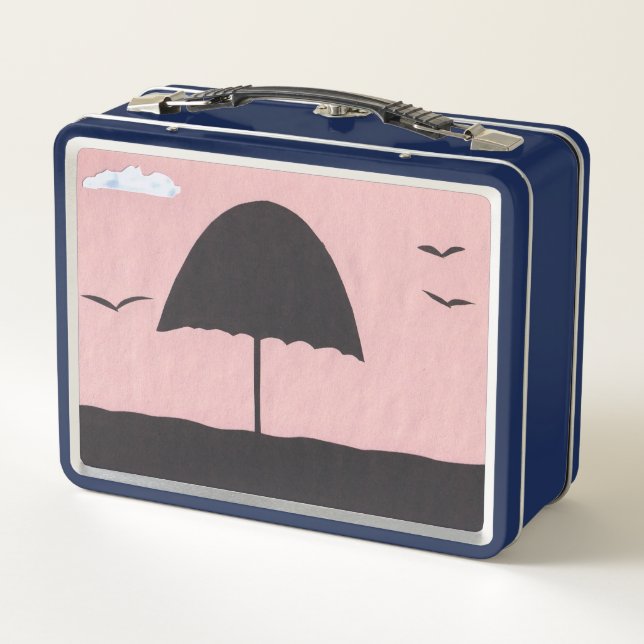 Lunch Box with Beach Umbrella Design (Back)