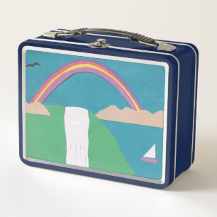 Lunch Box with Rainbow Design
