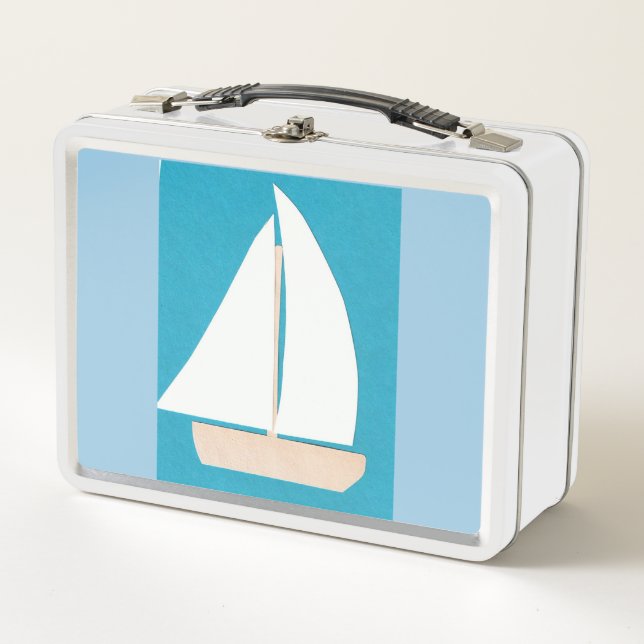 Lunch Box with Sailboat Design (Front)
