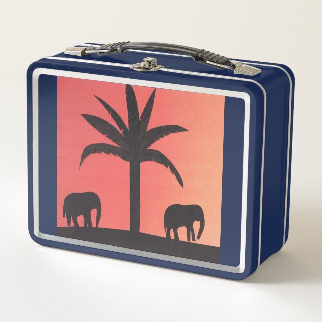 Lunch box with two elephants (Front)