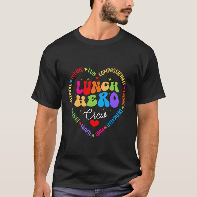 Lunch Hero Crew Funny School Cafeteria Workers Lad T-Shirt (Front)