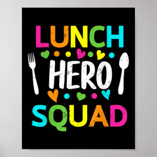 Lunch Hero Squad Funny Lady Cafeteria Squad Worker Poster
