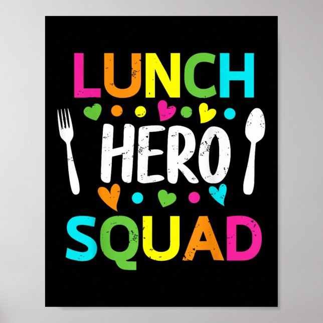 Lunch Hero Squad Funny Lady Cafeteria Squad Worker Poster (Front)