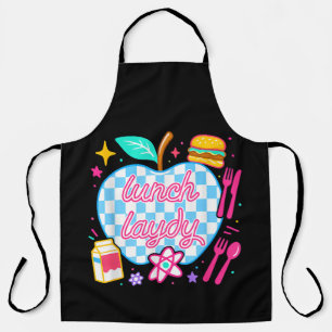 Lunch Lady Back to School Chequered First Day Apron