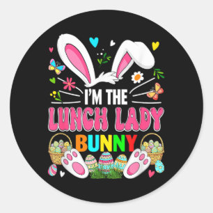 Lunch Lady Bunny Easter Bunny Costume Hunting Classic Round Sticker