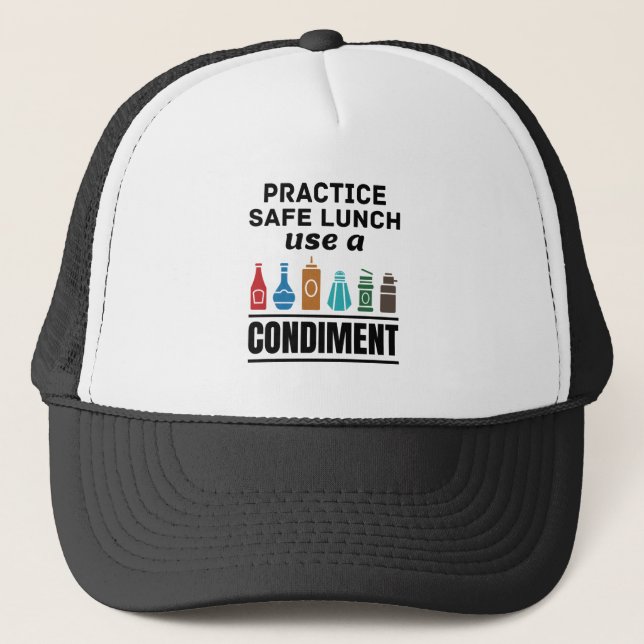 Lunch Lady Cafeteria Food Service Safe Lunch Funny Trucker Hat (Front)