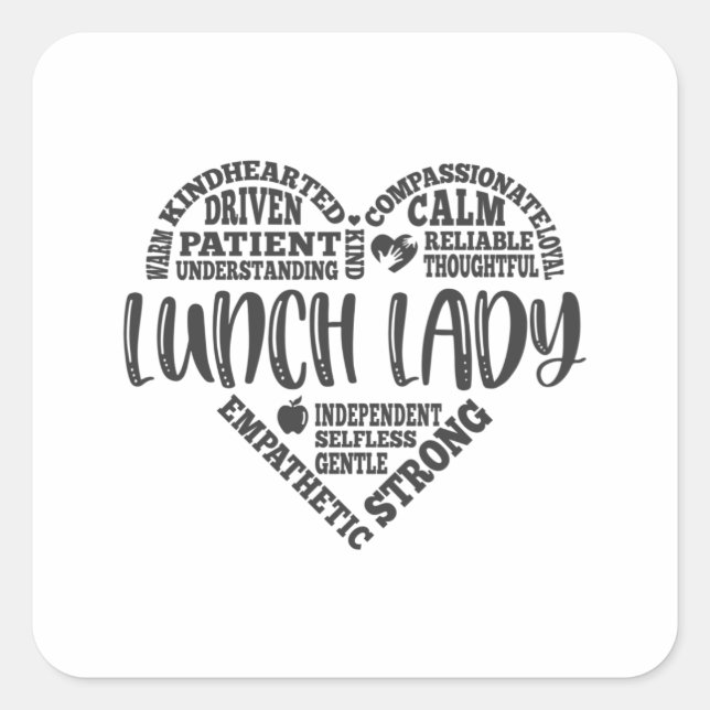 Lunch lady, Cafeteria, lunchlady worker Square Sticker (Front)