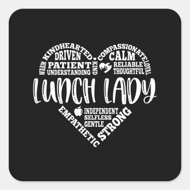 Lunch lady, Cafeteria, lunchlady worker Square Sticker (Front)