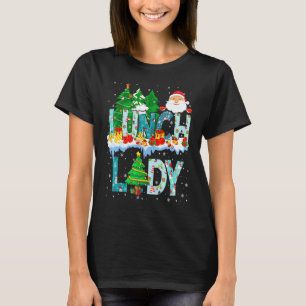 Lunch Lady Christmas Tree Santa Matching Xmas Lunc T-Shirt