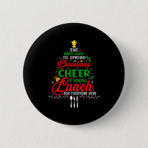 Lunch Lady Christmas Xmas School Cafeteria Lunch L 6 Cm Round Badge