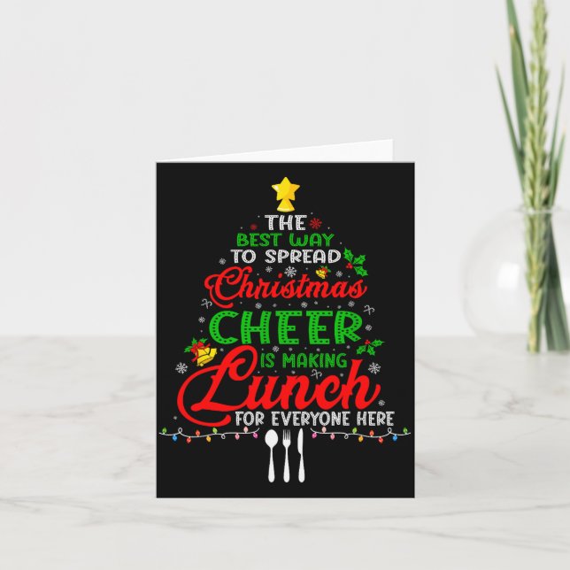 Lunch Lady Christmas Xmas School Cafeteria Lunch L Card (Front)