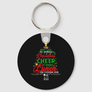 Lunch Lady Christmas Xmas School Cafeteria Lunch L Key Ring