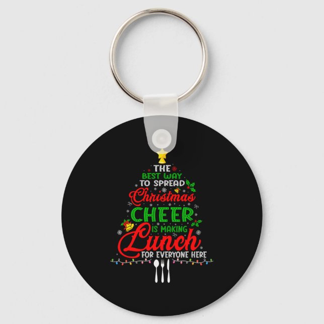 Lunch Lady Christmas Xmas School Cafeteria Lunch L Key Ring (Front)