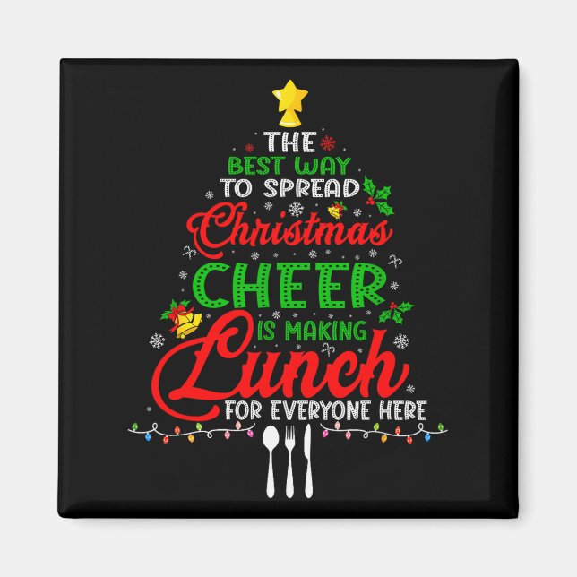 Lunch Lady Christmas Xmas School Cafeteria Lunch L Magnet (Front)
