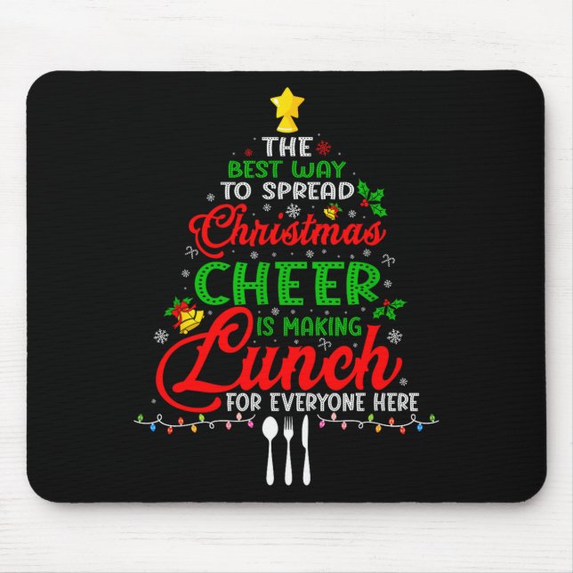 Lunch Lady Christmas Xmas School Cafeteria Lunch L Mouse Mat (Front)