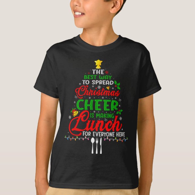 Lunch Lady Christmas Xmas School Cafeteria Lunch L T-Shirt (Front)
