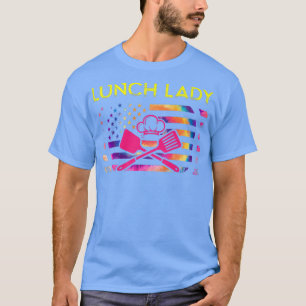 Lunch Lady Cook Food American Flag Rolling Pin Bak T-Shirt