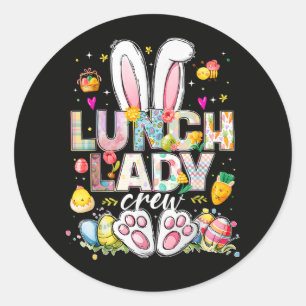 Lunch Lady Crew Funny Bunny Classic Round Sticker