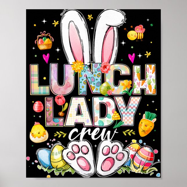 Lunch Lady Crew Funny Bunny Lunch Lady Cafeteria E Poster (Front)